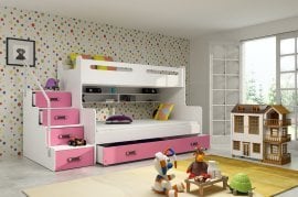 Pograd Max-3 - 120x200 cm - bela/roza