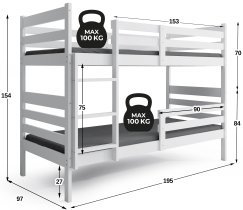BMS Group - Pograd Eryk - 90x190 cm - bela
