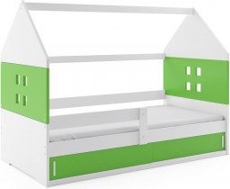BMS Group - Otroška postelja Domi-1 - 80x160 cm - bela/zelena