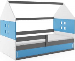 BMS Group - Otroška postelja Domi-1 - 80x160 cm - grafit/modra