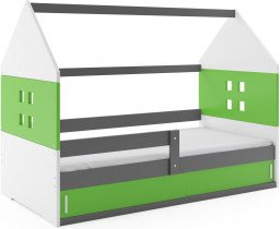 BMS Group - Otroška postelja Domi-1 - 80x160 cm - grafit/zelena