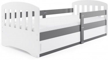 BMS Group - Otroška postelja Classic-1 - 80x160 cm - grafit/bela