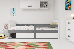 BMS Group - Otroška postelja Classic-1 - 80x160 cm - grafit/bela