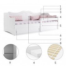 BMS Group - Otroška postelja Julka - 80x160 cm - bela/bela
