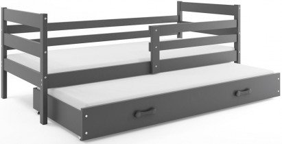 BMS Group - Otroška postelja Eryk z dodatnim ležiščem - 80x190 cm - grafit/grafit