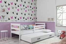 BMS Group - Otroška postelja Eryk z dodatnim ležiščem - 90x200 cm - bela/bela