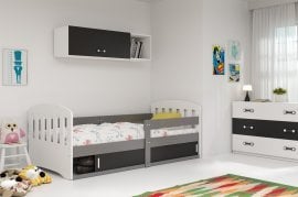 Otroška postelja Classic-1 - 80x160 cm - grafit/črna