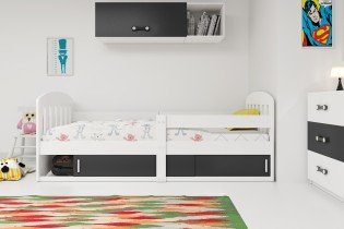 BMS Group - Otroška postelja Classic-1 - 80x160 cm - bela/črna