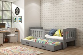 BMS Group - Otroška postelja Kubus z dodatnim ležiščem - 90x200 cm - grafit/grafit