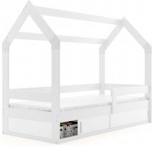 BMS Group - Otroška postelja Domek - 80x160 cm - bela/bela