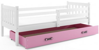 BMS Group - Otroška postelja Carino - 80x190 cm - bela/roza
