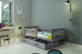 Otroška postelja Carino - 80x190 cm - grafit/grafit