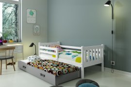 BMS Group - Otroška postelja Carino z dodatnim ležiščem - 80x190 cm - bela/grafit
