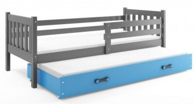BMS Group - Otroška postelja Carino z dodatnim ležiščem - 80x190 cm - grafit/modra