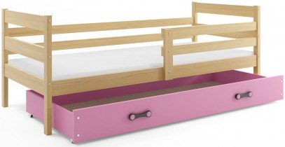 BMS Group - Otroška postelja Eryk - 90x200 cm - bor/roza