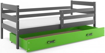 BMS Group - Otroška postelja Eryk - 80x190 cm - grafit/zelena