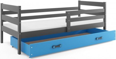 BMS Group - Otroška postelja Eryk - 80x190 cm - grafit/modra