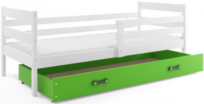 BMS Group - Otroška postelja Eryk - 80x190 cm - bela/zelena