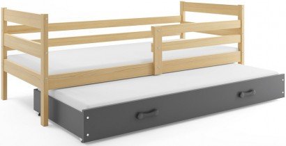 BMS Group - Otroška postelja Eryk z dodatnim ležiščem - 80x190 cm - bor/grafit