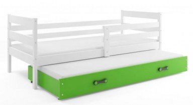 BMS Group - Otroška postelja Eryk z dodatnim ležiščem - 80x190 cm - bela/zelena