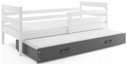 BMS Group - Otroška postelja Eryk z dodatnim ležiščem - 90x200 cm - bela/grafit