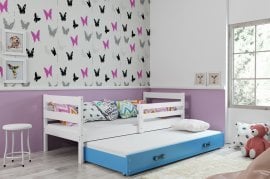BMS Group - Otroška postelja Eryk z dodatnim ležiščem - 90x200 cm - bela/modra