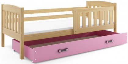 BMS Group - Otroška postelja Kubus - 80x160 cm - bor/roza