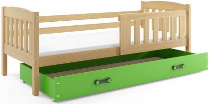 BMS Group - Otroška postelja Kubus - 80x160 cm - bor/zelena