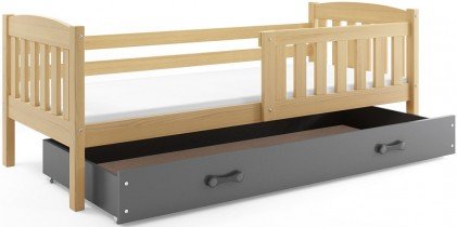 BMS Group - Otroška postelja Kubus - 80x190 cm - bor/grafit