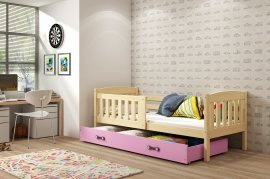 BMS Group - Otroška postelja Kubus - 80x190 cm - bor/roza
