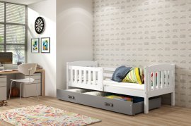 Otroška postelja Kubus - 80x190 cm - bela/grafit