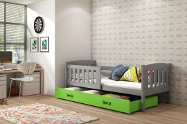 BMS Group - Otroška postelja Kubus - 80x190 cm - grafit/zelena