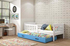 Otroška postelja Kubus z dodatnim ležiščem - 80x190 cm - bela/modra