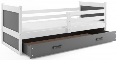 BMS Group - Otroška postelja Rico - 80x190 cm - bela/grafit