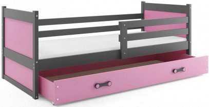 BMS Group - Otroška postelja Rico - 90x200 cm - grafit/roza