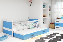 BMS Group - Otroška postelja Rico z dodatnim ležiščem - 80x190 cm - bela/modra