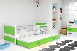 Otroška postelja Rico z dodatnim ležiščem - 80x190 cm - bela/zelena