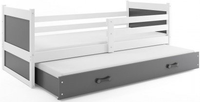BMS Group - Otroška postelja Rico z dodatnim ležiščem - 90x200 cm - bela/grafit