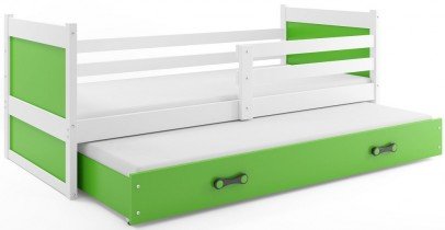 BMS Group - Otroška postelja Rico z dodatnim ležiščem - 90x200 cm - bela/zelena