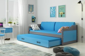 BMS Group - Otroška postelja Dawid z dodatnim ležiščem - 80x190 cm - grafit/modra
