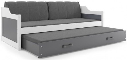 BMS Group - Otroška postelja Dawid z dodatnim ležiščem - 80x190 cm - bela/grafit