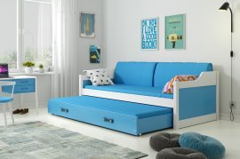 BMS Group - Otroška postelja Dawid z dodatnim ležiščem - 80x190 cm - bela/modra