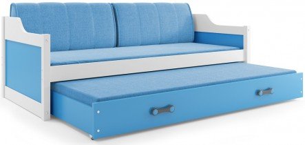 BMS Group - Otroška postelja Dawid z dodatnim ležiščem - 80x190 cm - bela/modra