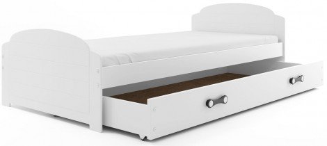 BMS Group - Otroška postelja Lili - 90x200 cm - bela/bela