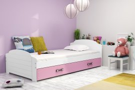 BMS Group - Otroška postelja Lili - 90x200 cm - bela/roza
