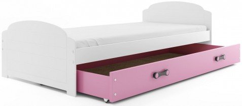 BMS Group - Otroška postelja Lili - 90x200 cm - bela/roza