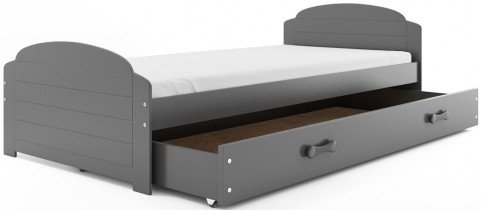 BMS Group - Otroška postelja Lili - 90x200 cm - grafit/grafit