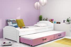 BMS Group - Otroška postelja Lili z dodatnim ležiščem - 90x200 cm - bela/roza