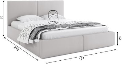 BMS Group - Dvižna postelja Hilton 2 - 120x200 cm - siva