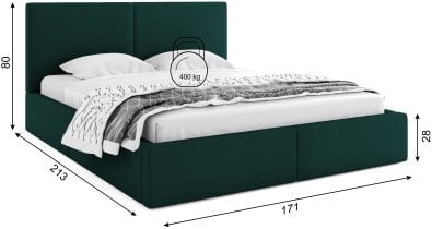 BMS Group - Dvižna postelja Hilton 2- 160x200 cm - zelena